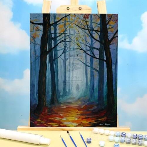 Oil Painting Style Forest DIY Painting By Numbers Kit Acrylic Paints 40*50 Boards By Numbers Handmade For Adults Wholesale