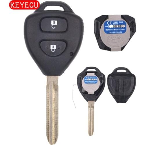Keyecu Replacement Remote Key -2 Buttons 433MHz Frequency 4D67 Chip With B41TA Board - FOB for Toyota Hilux Vigo Tokai 2006-2011