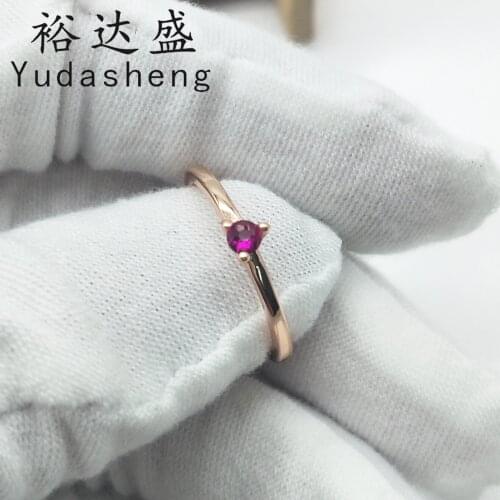 2021 Valentines Day Gift Colours Purple Solitaire Ring Rose Gold Jewelry Factory Wholesale