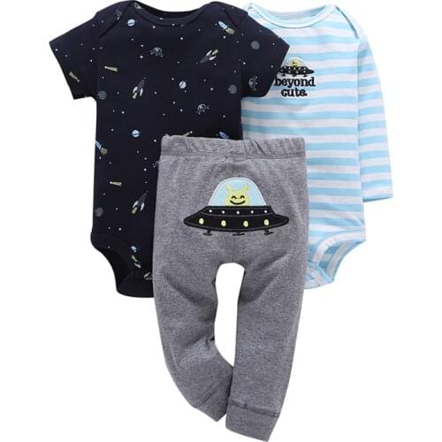 Summer baby boy clothes set long sleeve stripe bodysuit+pant newborn girl outfit cotton unisex new born babies clothing suit