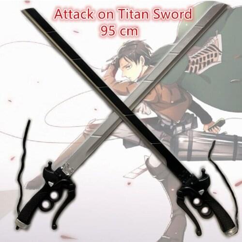 1:1 Cosplay Attack On Titan Gun Sword Mikasa Eren Rivaille Ackerman Weapon Prop Sword Cos Halloween Cos Gift 95cm