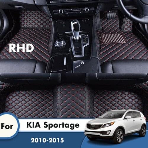 RHD Carpets For KIA Sportage SL (3rd Gen) 2015 2014 2013 2012 2011 2010 Leather Car Floor Mats Auto Accessories Interior Cover
