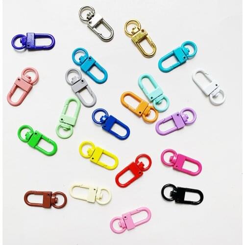 Colorful Metal Spring Swivel Ring Buckles Bags Strap Key Chain Snap Clip Hook DIY Lobster Claw Hooks Clips Jewelry Craft Accesso