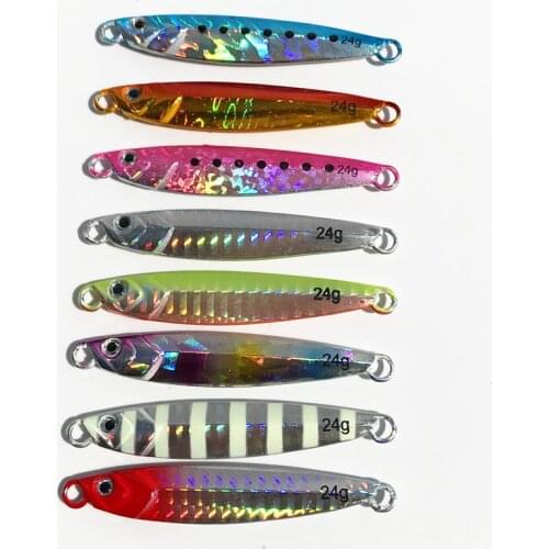 Hot Sale 8 Pieces24g68mmMetal LureSliceJigBait Spoon Bait Fishing Bait Fresh Water Fishing Fishing Spoon Jigging Metal Fishing