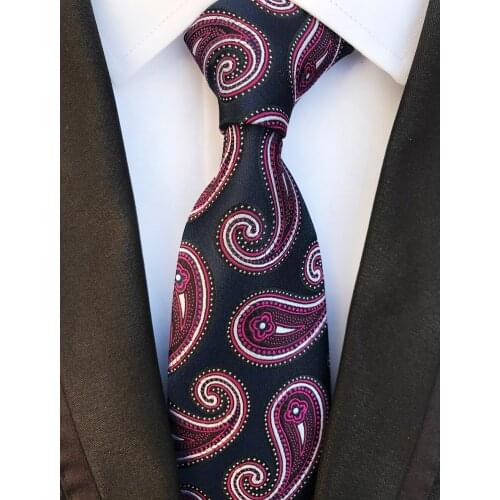 8CM Fashion Mens Formal Tie Jacquard Woven Paisley Necktie Wholesale
