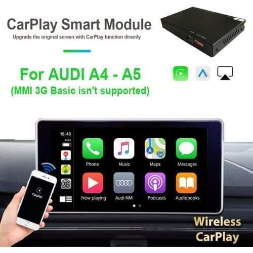 Car Upgrade Audio Video System Wifi Airplay Wireless Carplay Andriod Auto For AUDI A4 A5 Q5 2012-2015 All Original Screen Black