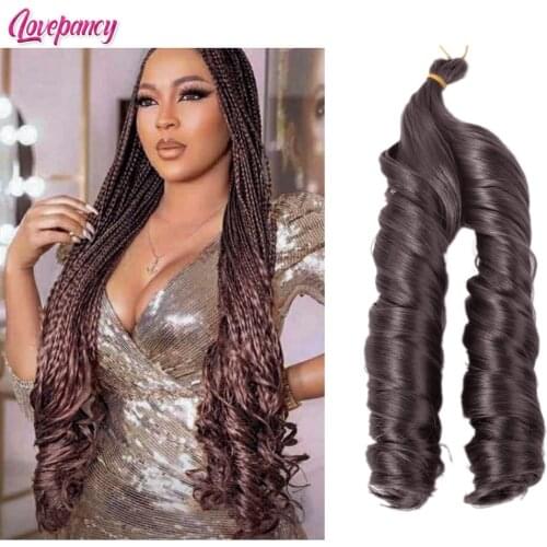 Spiral Curls Synthetic Loose Wave Crochet Braid Hair Extensions Pre Stretched Braiding Hair For Black Women Ombre Hair New Style