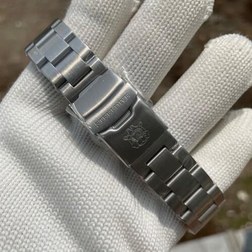 STEELDIVE SD6203 Stainless Steel Replacment Bracelet 20MM Signed Buckle Folding Clasp with Safety for Dive Watch SD1962