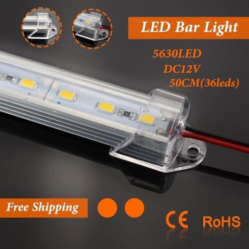 LED luces Strip 36leds/0.5m led Bar Light 5630 SMD with Aluminium Alloy Shell +PC Cover kitchen led under cabinet light