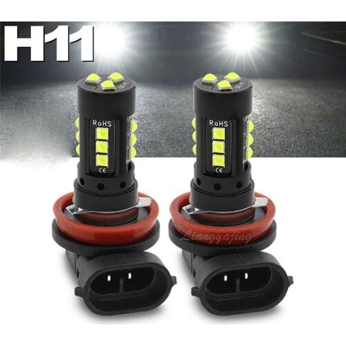 2Pcs H1 H3 H7 H8 H9 H11 9005 HB3 9006 HB4 881 880 H27 LED Fog Lamp Car Driving Light LED Bulbs 15SMD 6000K 12V