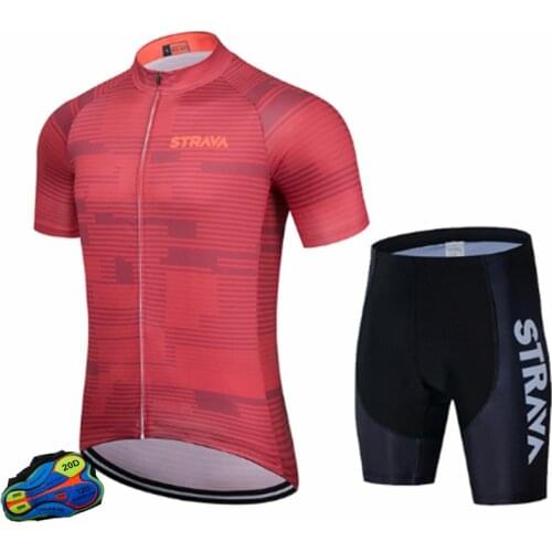 Pro Cycling STRAVA Wear Bicycle Clothing MTB Bike Clothes Uniform Summer Cycling Jersey Set Maillot Ropa Ciclismo Cycling