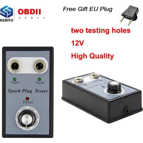 High Quality Dual Hole Car Spark Plug Tester Detector With two testing holes for 12V Gasoline Ignition Plug Test Diagnostic Tool