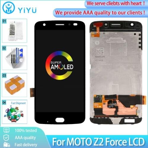 5.5" LCD For Motorola MOTO Z2 Force LCD XT1789 Display Touch screen With Frame Digitizer Assembly Replacement With burn-Shadow