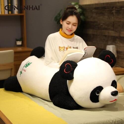 1pc 80/100CM Lovely Giant Panda Plush Toys Cute Lying National Treasure Panda Pillow Stuffed Animal Dolls for Children Baby Gift