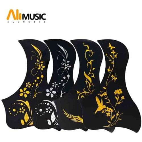 Bird Style Hummingbird Flower Guitar Pickguard Pick Guard Anti-scratch Plate for 40 " 41 " Acoustic Guitar Black