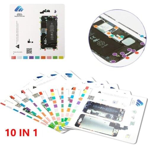 10 IN 1 Professional Guide Pad Magnetic Screw Mat for iPhone 4 ,4s 5,5s,6,6s ,6SPlus,7,7 Plus Mobile Phone Repair Tools