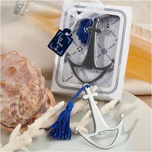 100sets Free DHL Hot Sale Nautical Themed Silver Anchor Beer Bottle Opener Beach Theme Wedding Favors Gift