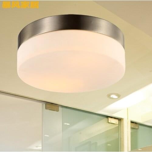 29cm modern Led iron glass Ceiling Light Round Glass Lampshade lamparas de techo abajur