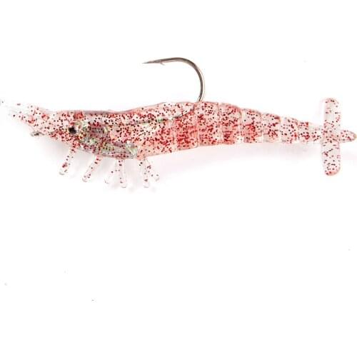 4PCS Fishing lures Shrimp 9cm10g Shrimp Soft Lure Artificial Trout Bait Colors Soft Lure Bionic Bait With Lead Hook