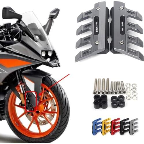 With Logo For KTM RC200 RC 200 Motorcycle CNC Accessories Mudguard Side Protection Block Front Fender Anti-Fall Slider