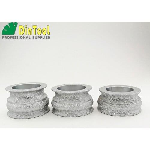 DIATOOL 3 Inches Vacuum Brazed Diamond Hand Convext Disc Stone Edge Griding