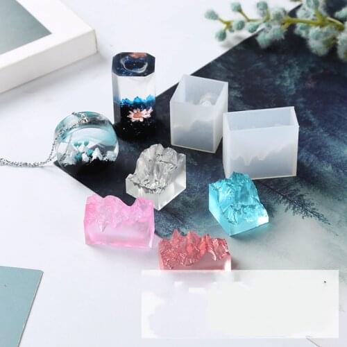 Double-sided Mountain Mold UV Epoxy Resin Mold DIY Handmade High Mirror Silicone Pendant Molds Jewelry Tools Making Crafts