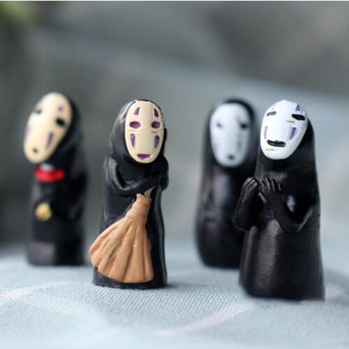 Studio Ghibli Spirited Away No Face Man Vinyl Action Figure Miyazaki Hayao Anime Kaonashi Model 4cm Decoration Doll Kids Toys