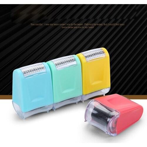 Hot Roller Stamp Messy Code Security Stamp Roller Portable Self-Inking Identity Theft Protection Roller Stamp