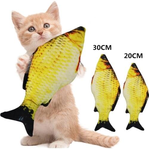 Cute Pet Toy Simulation Fish 3D Plush Pillow Doll Funny Cat Kitten Toy Molar Pet Cat Fish Toys Interactive Pet Supplies