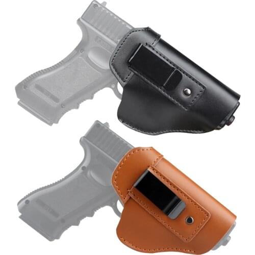 IWB Leather Concealed Gun Holster Pistol Clip Holster for Glock 17 19 22 23 43 Sig Sauer P226 P229 Ruger Beretta 92 M92 s&w
