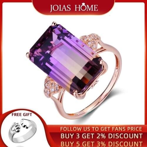JoiasHome Luxury 925 Silver Ring Jewelry With Rectangle Amethyst Gemstone Engagement Wedding Party Jewelry Anniversary Size 6-9