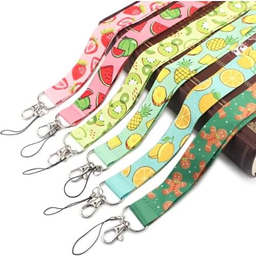 JY169 Fashion Fruit Lanyards for Key Neck Strap For Card Badge Gym Key Chain Lanyard Key Holder DIY Hang Rope Keychain Wholesale