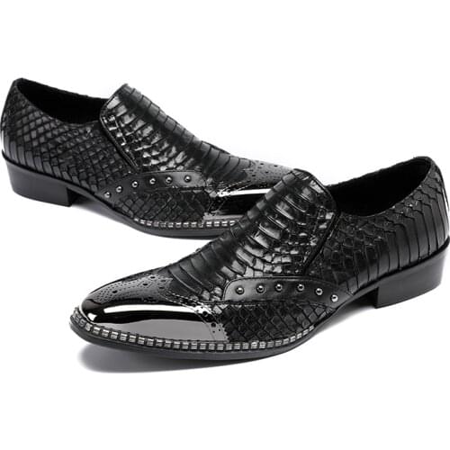 Cap-toe Classic Men Dress Shoes Wing-tip Derby Genuine Leather Big Size 38-47 Elegant Suit Business Formal Oxfords Men