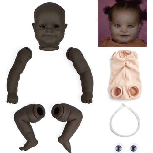 ADFO Reborn Doll Kit 20 Inches Maddie Realistic Africa America Vinyl Silicone Parts Black Skin DIY Unassembled Baby Girl Dolls