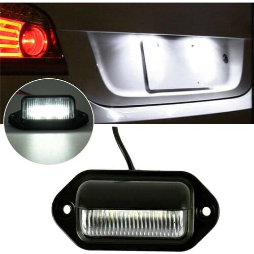 2pcs 6LED License Number Plate Light Lamps for Car Truck SUV Trailer Lorry Buses Trailers Trucks License Plate Car Number box