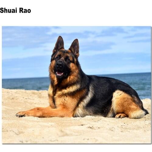 German Shepherd Diamond Painting Full Square Round dog pattern 5d diy Diamond Embroidery rhinestone hound pet Home art gift