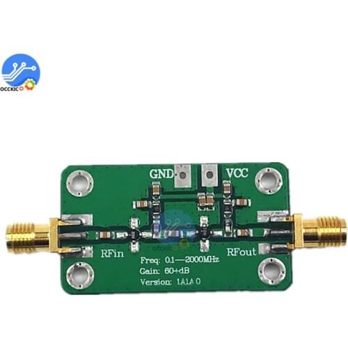 New Low Noise LNA 0.1~2GHZ RF Broadband Amplifier module LNA 0.1~2000MHz Gain 60dB Audio Amplificator Receiver