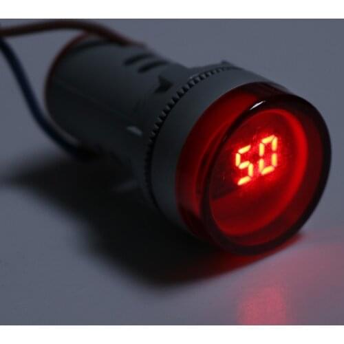 OOTDTY 22mm Hertz AC Frequency Meter LED Digital Display Indicator Signal Lamp Lights High Quality 63HF