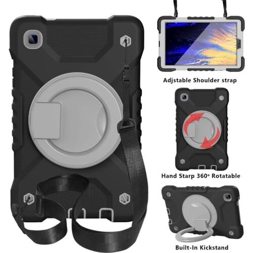 For Samsung Galaxy Tab A7 Lite 8.7 2021 SM-T220 T225 Tablet Cover Shockproof 360° Rotating Brack Silicone PC funda Case+Pen+film