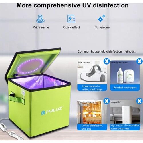 24.5/30cm UVC Box Foldable Germicidal Disinfection PackageTent Sanitizer LED Bag For Phone Towels Baby Bottle Underwear Mask
