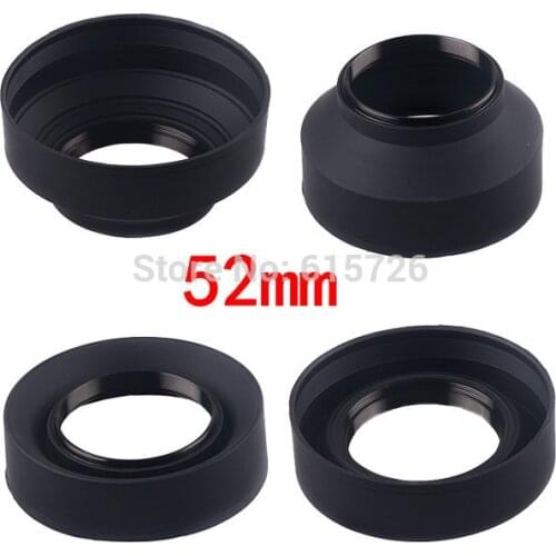 52mm 3-Stage 3 in1 Collapsible Rubber Foldable Lens Hood 52 mm DSIR Lens for Canon Nikon camera