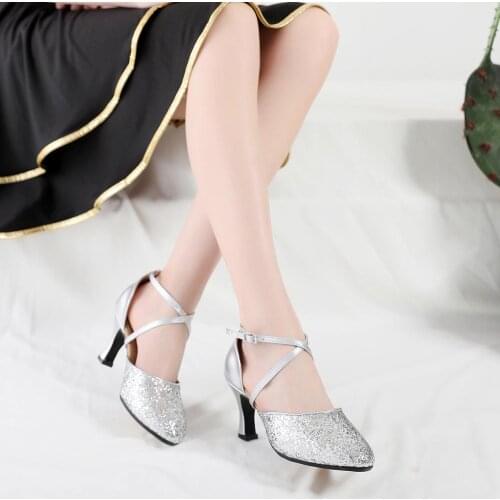 Girls womens modern Ballroom Salsa tango dance shoes latin Heels dance shoes women pole dance Rubber Free shpping