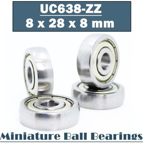 UC638ZZ Bearing 8*28*8 mm ( 4 Pcs ) ABEC-1 Grade C28 CS638Z Miniature UC 638 ZZ Ball Bearings