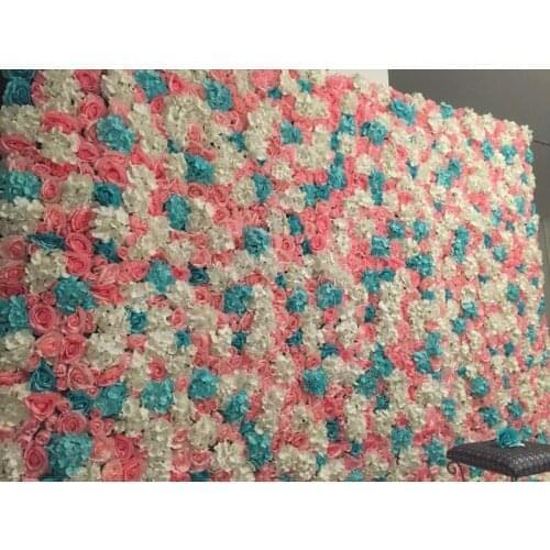 Exellent 2.4M x 2.4M Wedding Flower Wall Pink with white Rose & Hydrangeas flower backdrop wedding stage decoration