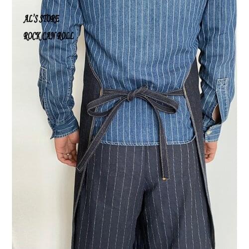 WQ-0001 High Quality Finely Produced Indigo Selvage Unwashed Hand-Made Raw Denim Work Apron Jacket