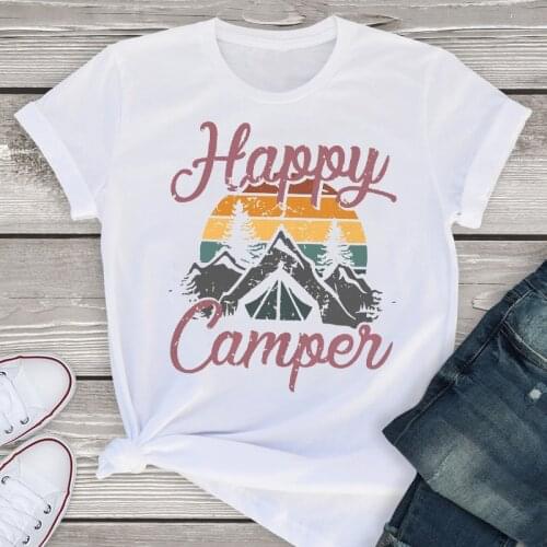 Women Sweet Camper Travel Holiday Short Sleeve Fashion Summer Lady WomensT-Shirt Shirt Tees Clothing Tops Lovely T Shirt