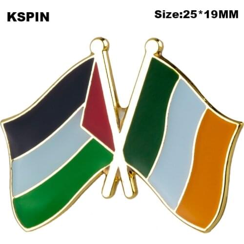 Palestine & Ireland Friendship Flag Badge Flag Brooch National Flag Lapel Pin International Travel Pins