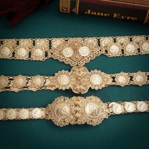 Golden Waist Chain Hollow Pattern Jewelry Chains Fashion Belly Chains Designer Jewelry Napoleon Belts