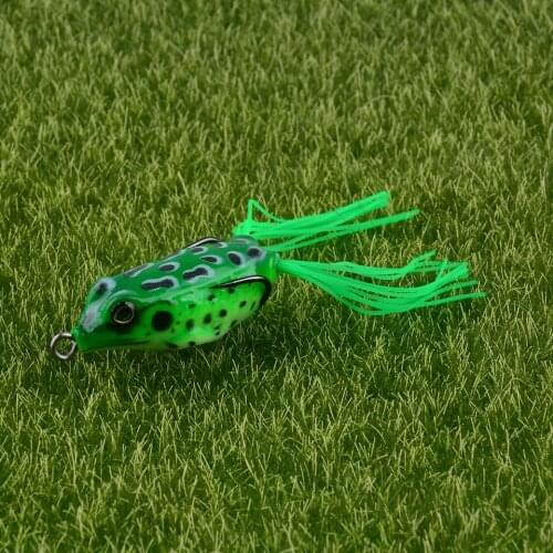 1pc 6G/4.5cm Frog Lure Soft Tube Bait Silience Fishing Lure with Fishing Hooks Topwater Ray Frog Artificial 3D Eyes