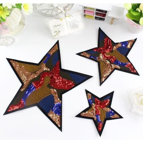 1pcs/lot Star Embroidered Patch Cartoon Motif Patch Iron On Applique For Clothes Stickers Hot Sale